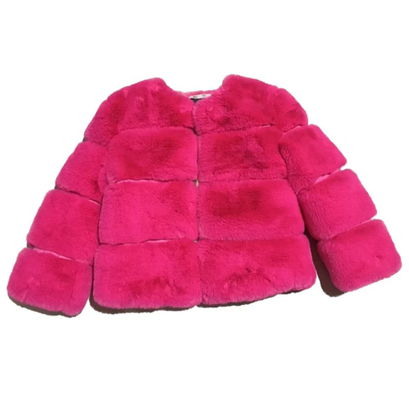 New Girls Winter Fur Coat Elegant Teenage Girl Faux Fur Jackets Thick Coats Warm Parkas Children Outerwear 1-10Yrs Girls Clothes