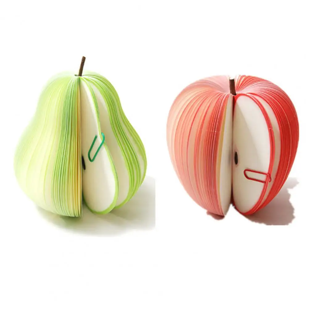 100 Pages Notes Pear Shape Sticky Fruit Shape Scratch Paper Notepads Desk Decor Office Supplies