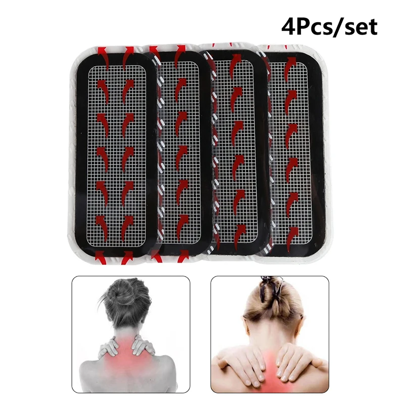 4 pçs remendos abdominais substituição folha de gel eletrodo almofadas elétrica estimulação muscular remendo excelente condutividade reutilizável
