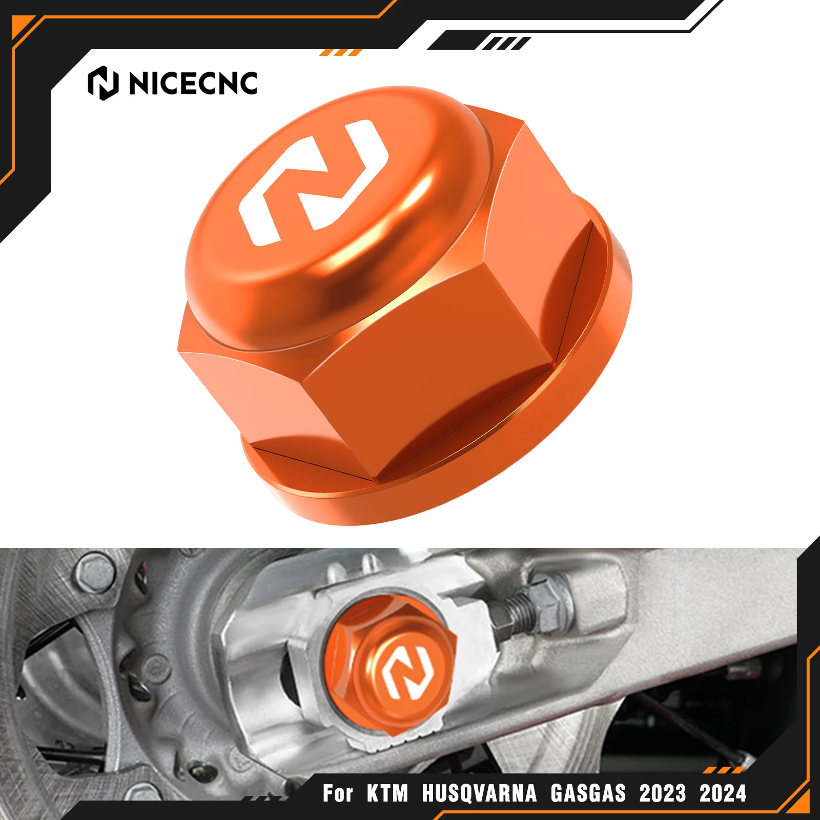 

NICECNC For KTM EXC 300 EXCF 350 XCW 500 2024 SX 125 SXF 450 XC 300 SXF 250 2023-2024 M22xP1.5 Rear Wheel Spindle Axle Nut Screw