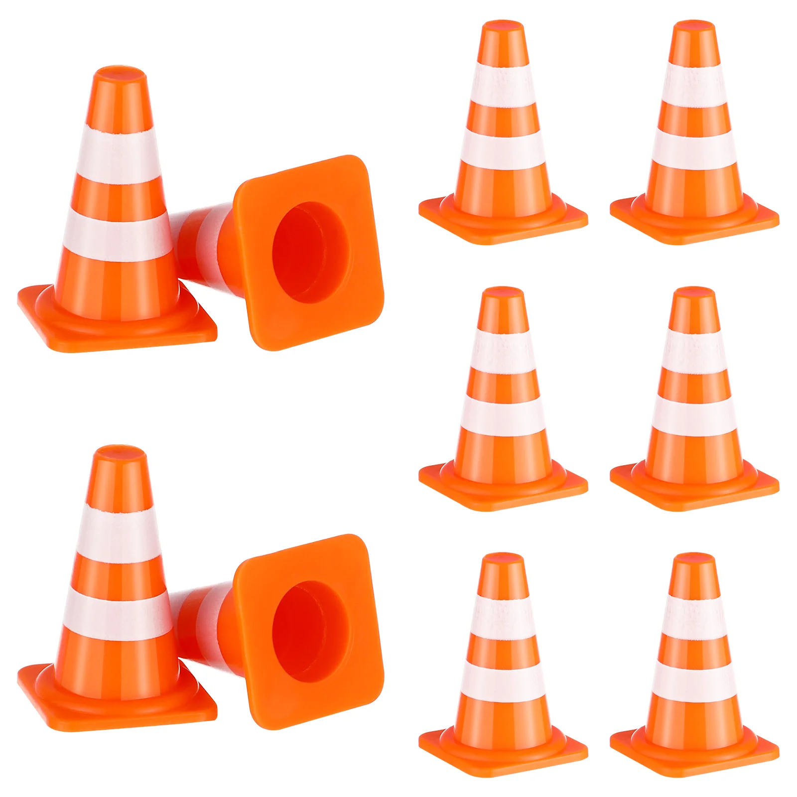 

50 Pcs Roadblock Simulation Props Small Sign Toy Mini Toys Models For Kids Traffic Cones Scene Cake Signs