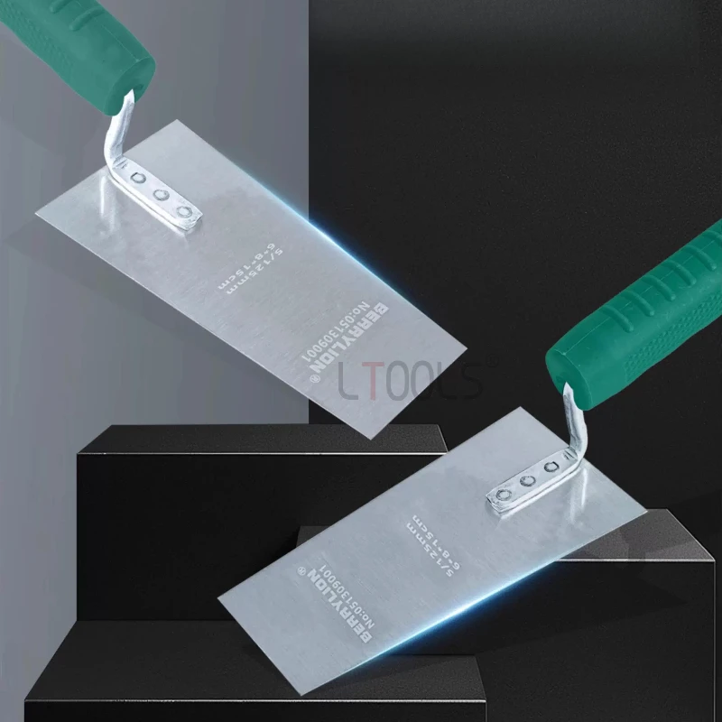 Decoration Putty Knife Durable Plastic Handle Mud Board Thickened Manganese Steel Putty Scraper Three Nail Stable Tile Tools 1pc