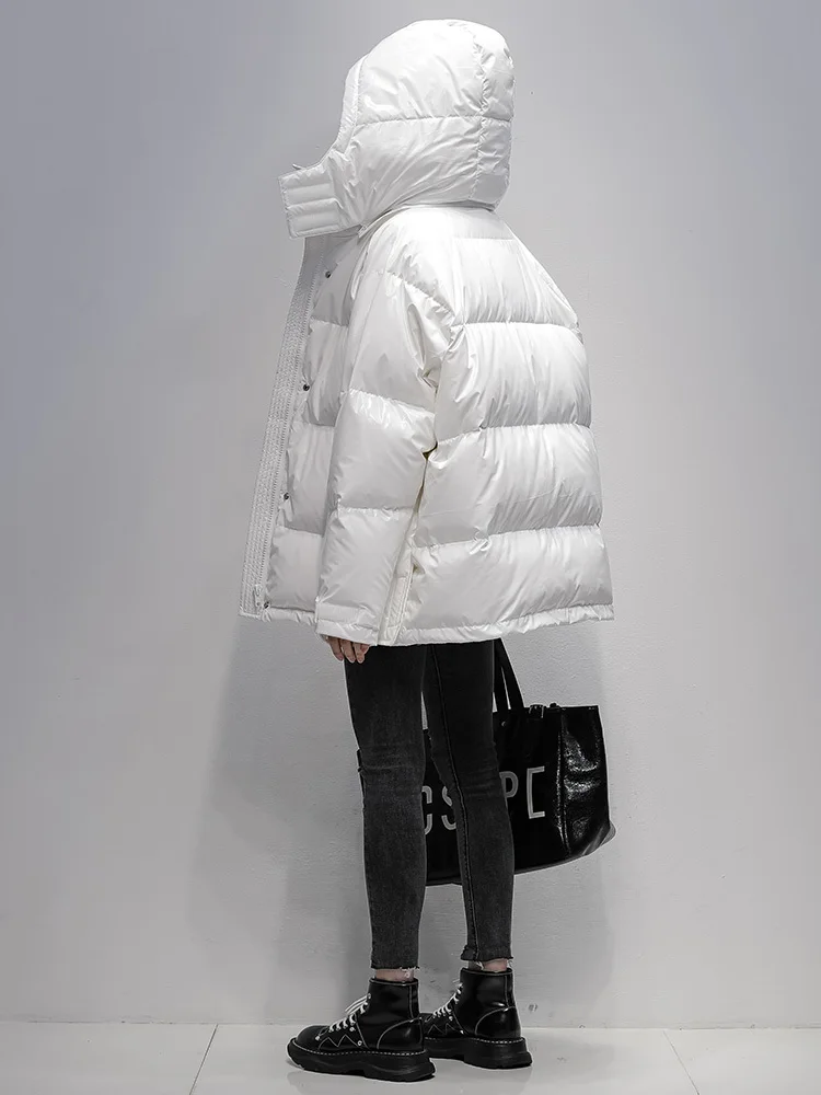 Imagem -06 - Inverno Jaqueta Feminina Cabolsa Grosso Parka Feminino Quente Outwear Moda 90 Pato Branco para Baixo Pato Branco Jaquetas de Alta Qualidade