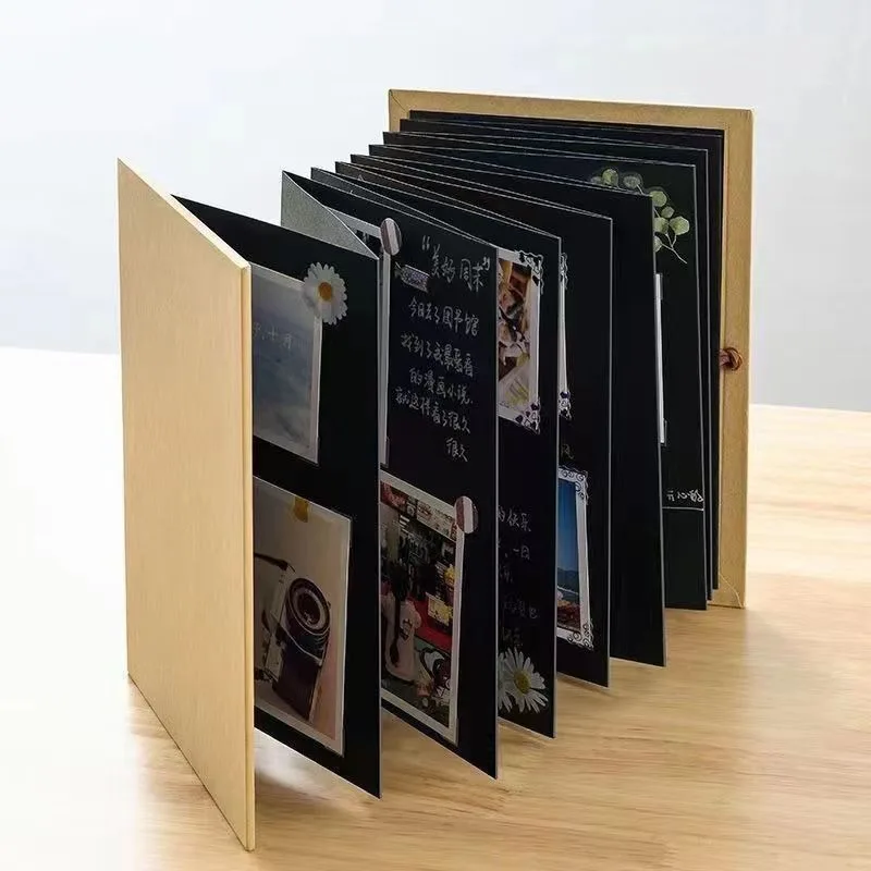 

10 Pages Accordion Folding Diy Small Photo Album This Kraft Paper Growing Souvenir Book Creative Gift Folding Type