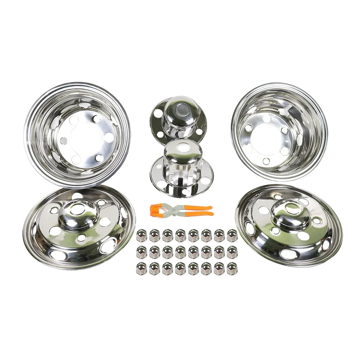

Universal Use 17.5'' 6 holes Stainless Steel Wheel Cover for pickup and Truck