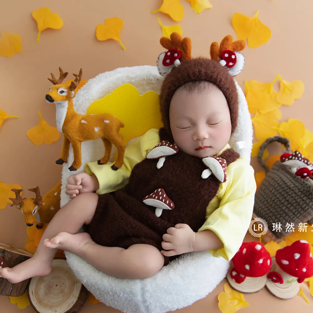 

❤️ Одежда для фотосъемки новорожденных, вязаная шапка + топ + комбинезон, 3 шт./компл., студийный реквизит для детской фотосессии, аксессуары, костюмы для съемки