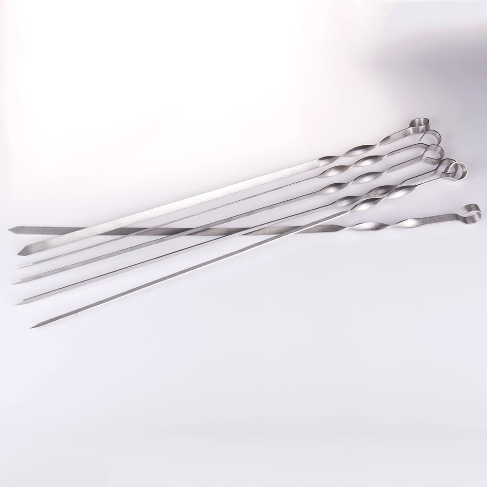 

10pcs Stainless Steel BBQ Skewers Durable Reusable Tools Sticks Outdoor Camping Hiking Picnic Grill Kabob EcoFriendly Barbecue