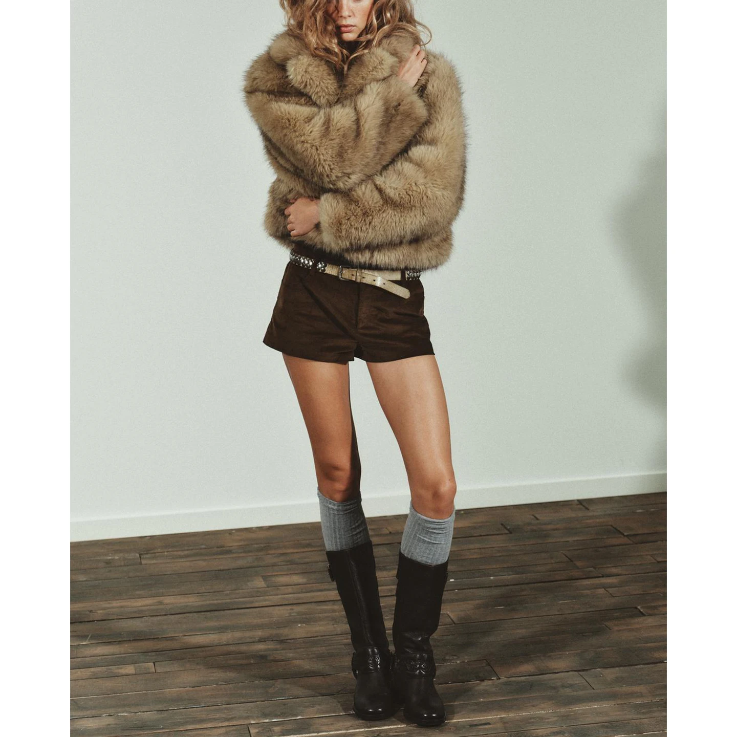 شتاء جديد المرأة ort معطف الفراء الاصطناعي طويل Sve بدوره إلى أسفل طوق Jaet محايد Sle مستقيم قطع الخريف