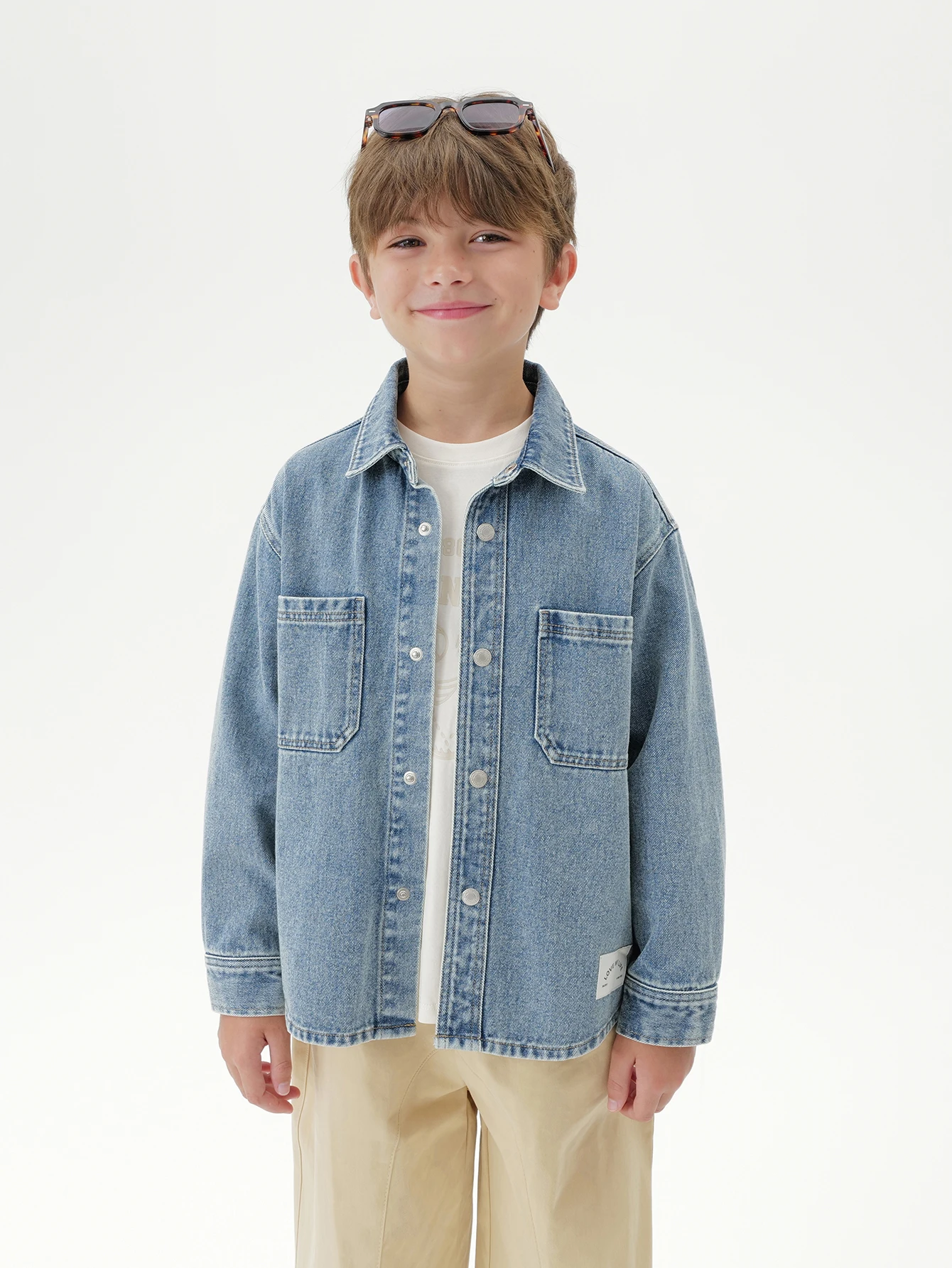 

MARC & JANIE Big Kids Boy Comfort Cotton Denim Shirt Jacket Top 551279