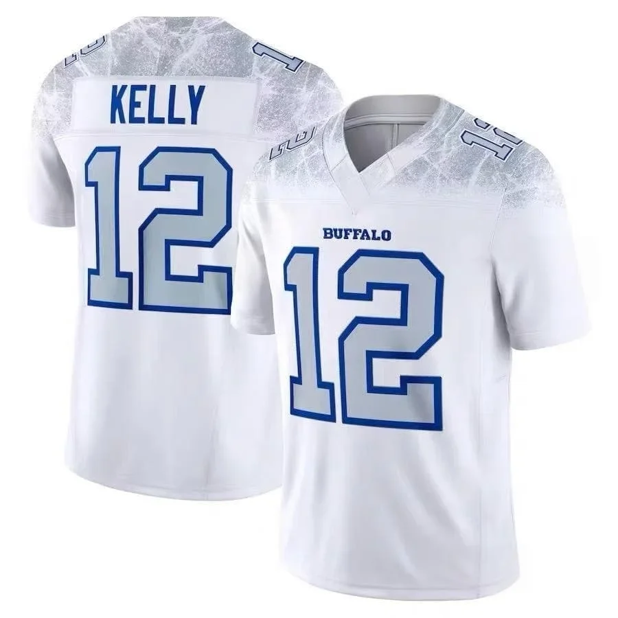 Neue Buffalo Bills für Männer # 17 Josh Allen Trikot Weiß V-Ausschnitt Name Nummer Kurzarm Sporttrikot für Fans Familienoutfit – Detail 6
