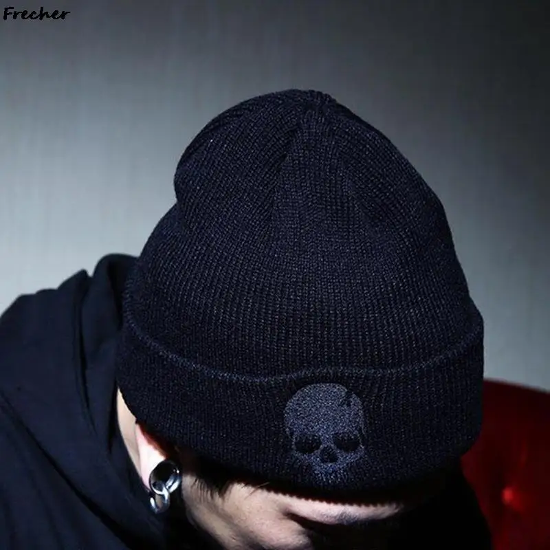 Autumn Winter Knit Beanies Gothic Punk Skullies Hats Warm Casual Slouchy Cap  Wool Knitting Berets Caps Hip Hop Fashion Headwear