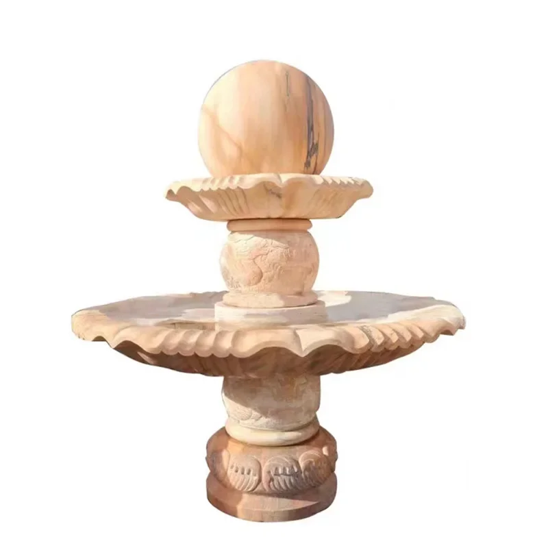 Stone fountain feng shui ball European marble ornament