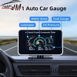 AD LCD 3 in 1 Digital Truck Car Oil Pressure Gauge Voltmeter Voltage Gauge Water Temperature Gauge+Sensor For 12V/24V Car Truck