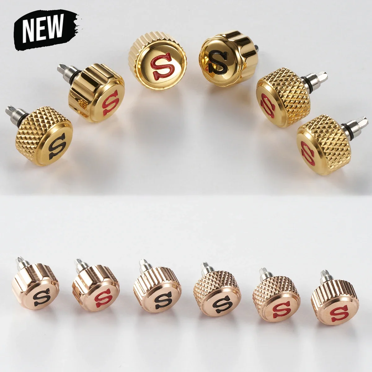 Corona dell'orologio Sigend' incisa in argento/oro/oro rosa adatta per parti di corone in acciaio inossidabile con movimento NH35 NH36 7S26