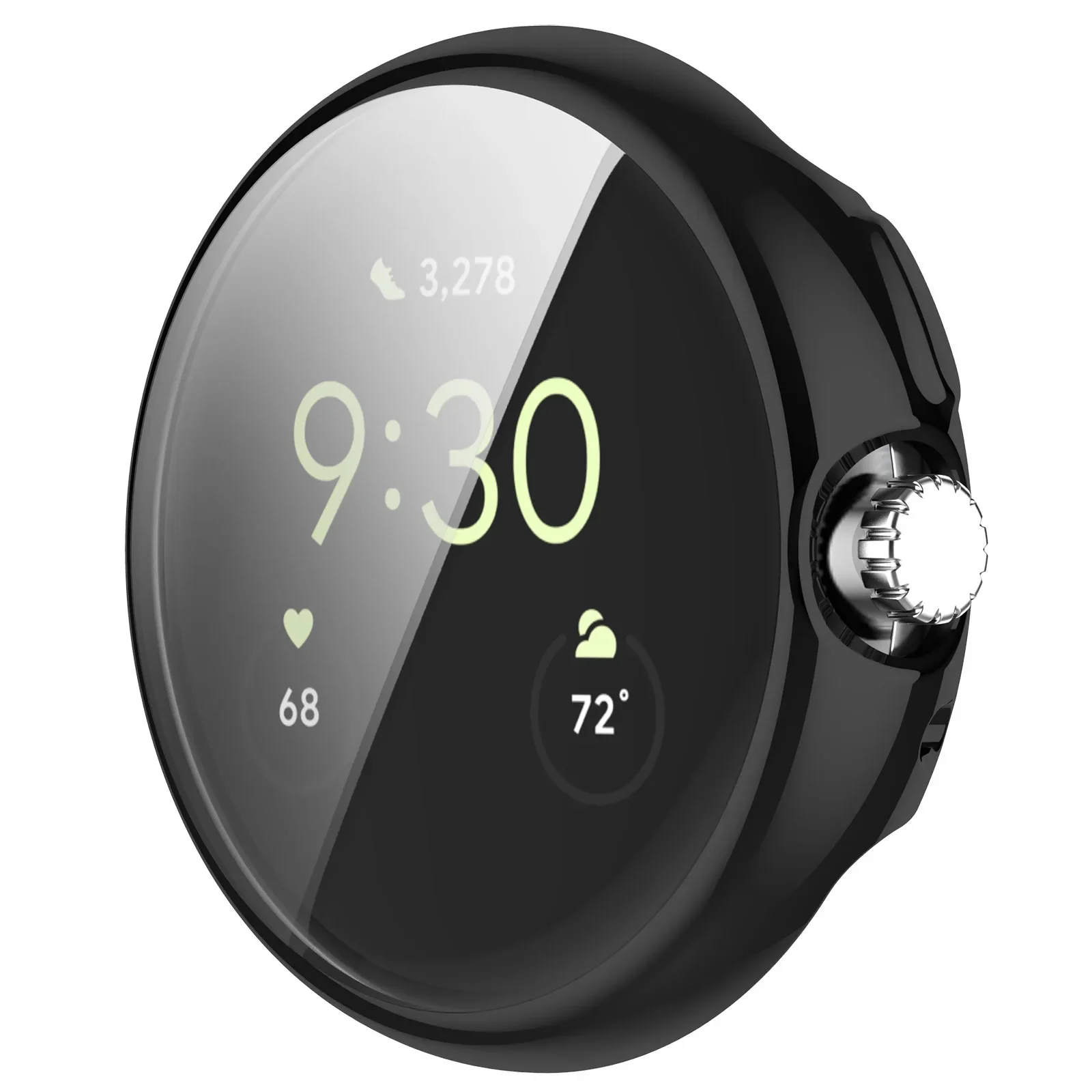 Custodia di classe placcatura per Google Pixel Watch 3 2 1 Proteggi schermo in vetro temperato a copertura totale Smart Watch Shell per Pixel Watch