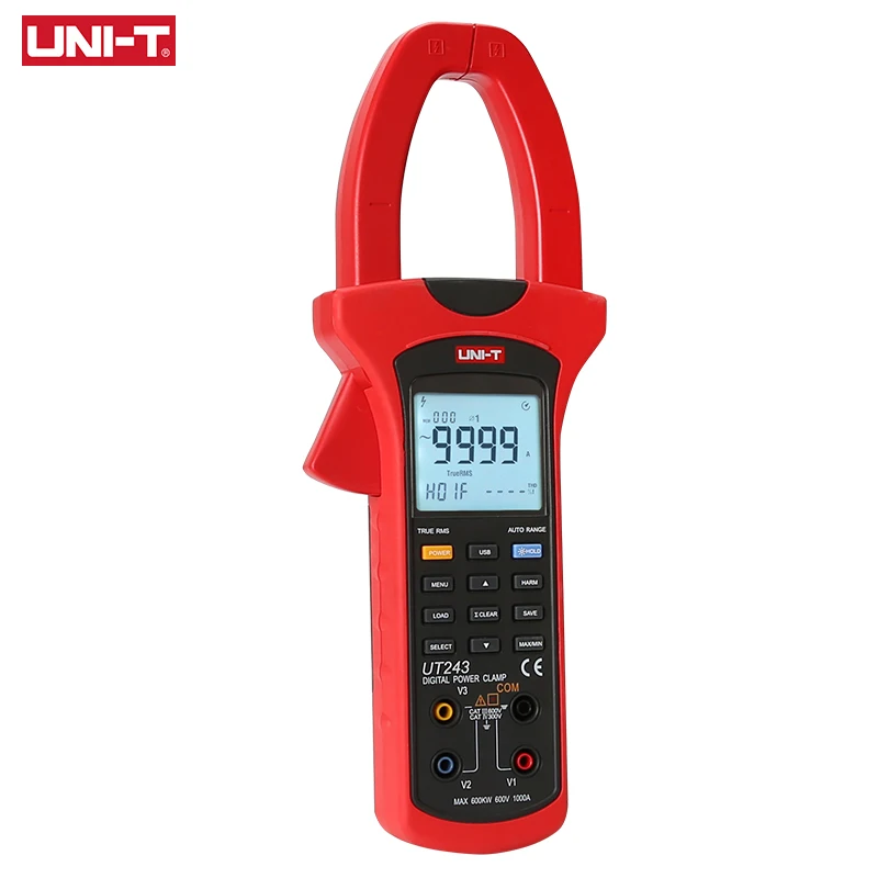 Imagem -03 - Uni-t Digital Clamp Meter Braçadeira Amperométrica True Rms ac Corrente Tensão Tester Freqüência Medidor Fator de Fase Power Test Ut243