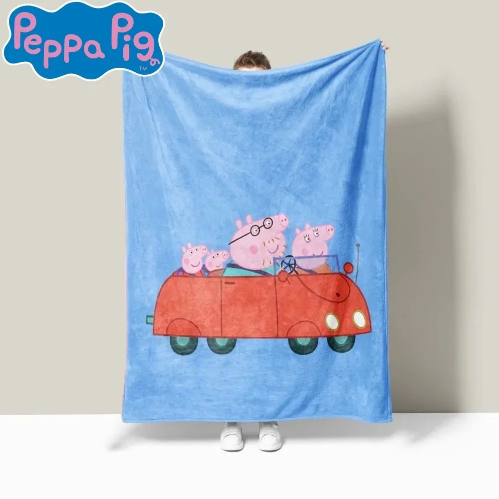 70*100 ซม.Peppa Pig เด็ก Flannel ผ้าห่มหนาขนแกะปะการังสําหรับห้องนอนหน้าแรกเตียงโซฟา Plush Nap ของขวัญวันเกิด