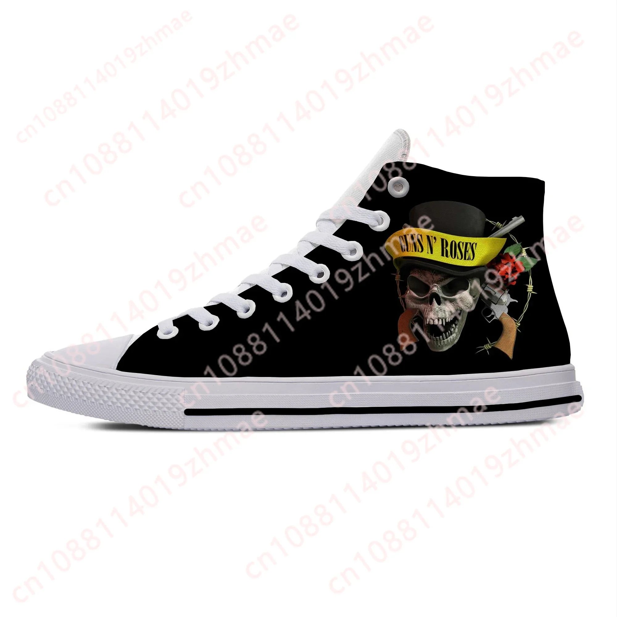 Hot 3D Guns N Rose Heavy Metal Rock Band Fashion Funny Casual Cloth Shoes Men Women Casual Sneakers High Top Latest  Board Shoes - view 3