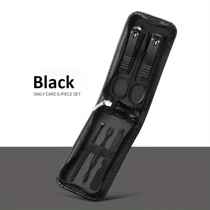 

Набор для маникюра и педикюра из 6 предметов: кусачки из нержавеющей стали с вогнутыми краями, без запаха, с футляром для хранения, для мужчин, женщин и пожилых людей