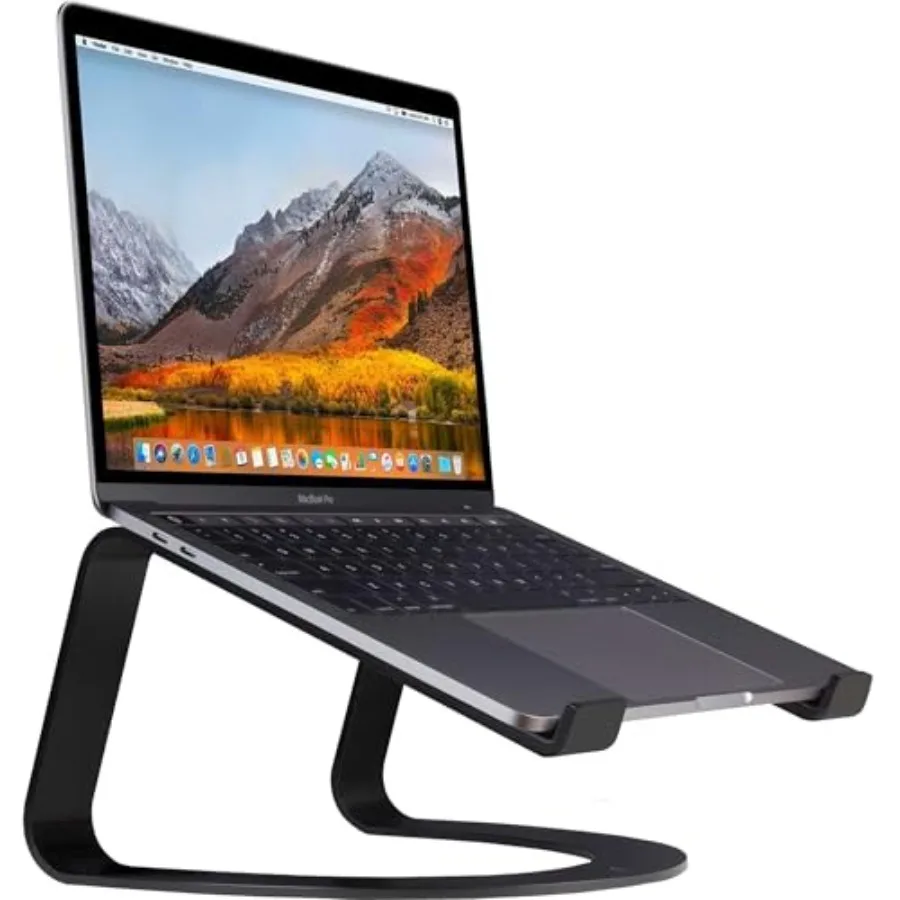 

Эргономичная подставка для охлаждения ноутбуков и MacBook из матового черного алюминиевого сплава. Для дома или офиса. Регулируемая высота.