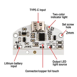 1PCS type-C table lamp circuit board USB charging three gear stepless dimming led touch small night lamp control module