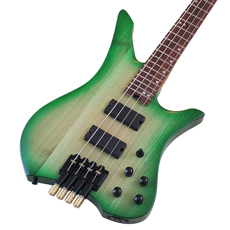 Headless Electric Bass Guitar 4 String 39 Inch Solid Basswood Body Ashwood Body Headless Bass Guitar Fast Deliver