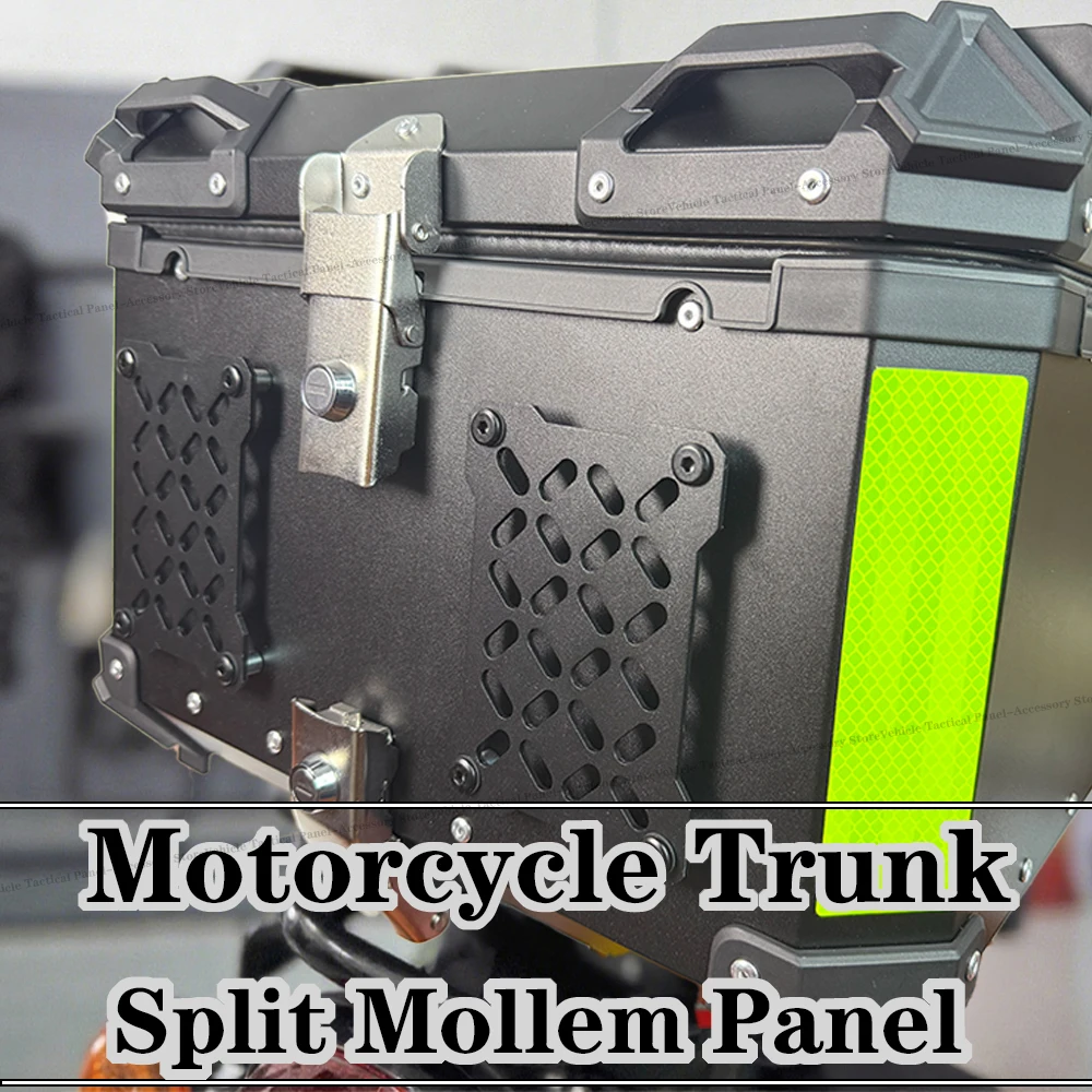 

Motorcycle Molle Panel For Trunk Storage Stainless Steel Waterproof Tactical Universal Side Box Organizer Modular Storage