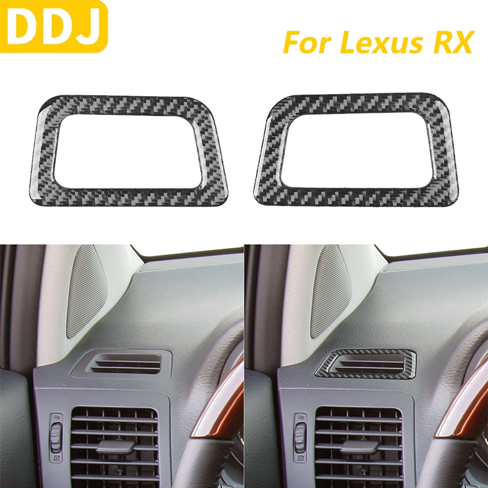 

For Lexus RX330 2004-2006 RX350 2006-2009 Carbon Fiber Dashboard Defogging Air Vent Outlet Panel Cover Car Accessories Sticker