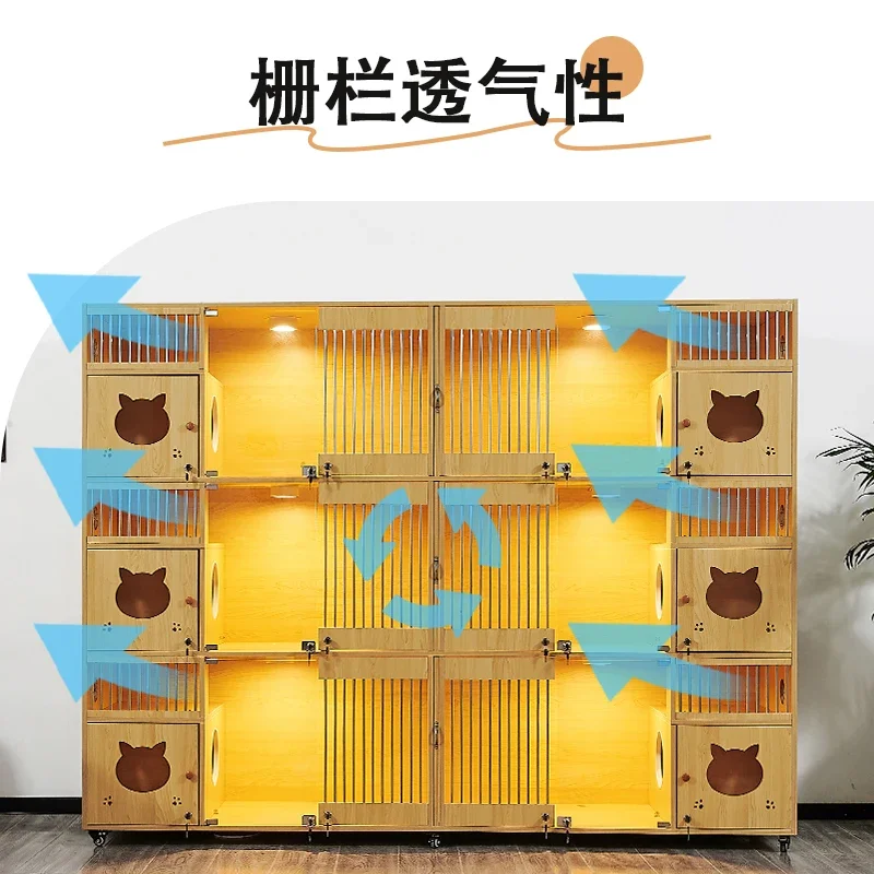 villa pet cabinet solid wood cage cat nest cat delivery room breeding cage foster cabinet house custom