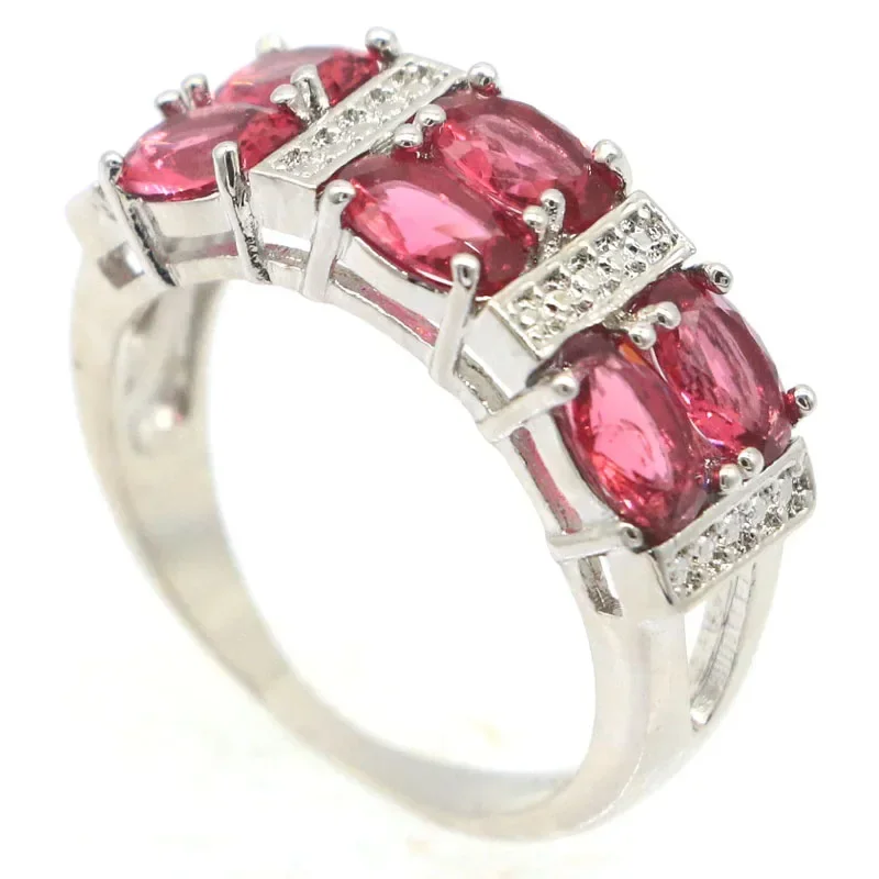 

4g Customized 925 SOLID STERLING SILVER Customized Rings Street Pink Tourmaline Green Peridot Fashion Iolite Golden Citrine Mens