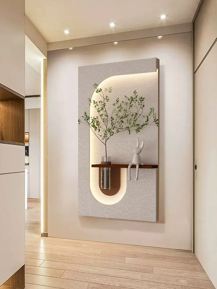 

Modern Luxury Green Plant LED Mural Wall Lamp - Entrance/Corridor/Living Room Hanging Art Decor | High-End Hallway Mural Light