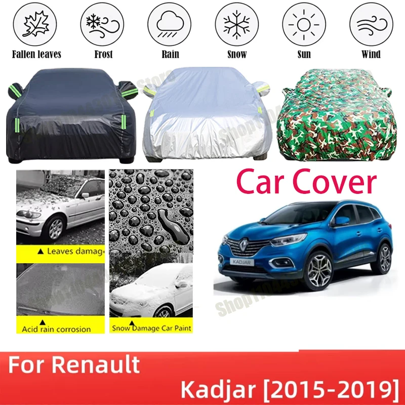 For Renault Kadjar 2015-2019 Car Cover Waterproof Summer Sun Shade Anti-UV Winter Rain Snow Prevent Cover