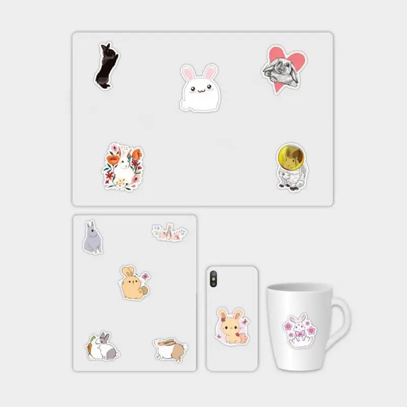 50pcs Kawaii Rabbit DIY Decor Stickers Stick Label Laptop Phone Notebook Skateboard Kids Gift Bunny Sticker Decal Clasic Toy