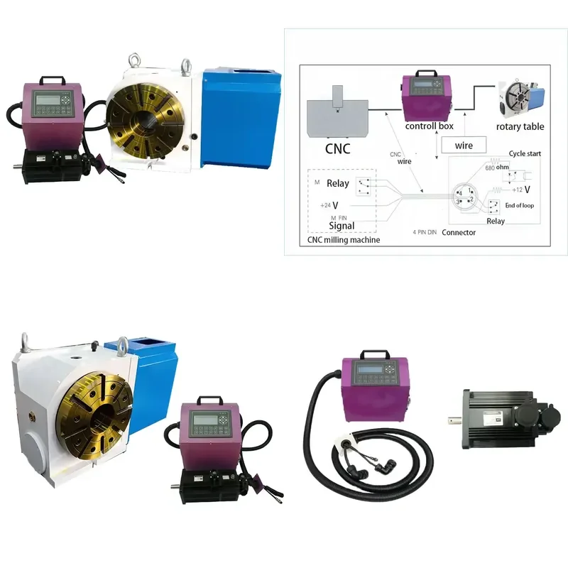 210R 4-axis Electric Split Head with Control Box for CNC Universal Milling Machine