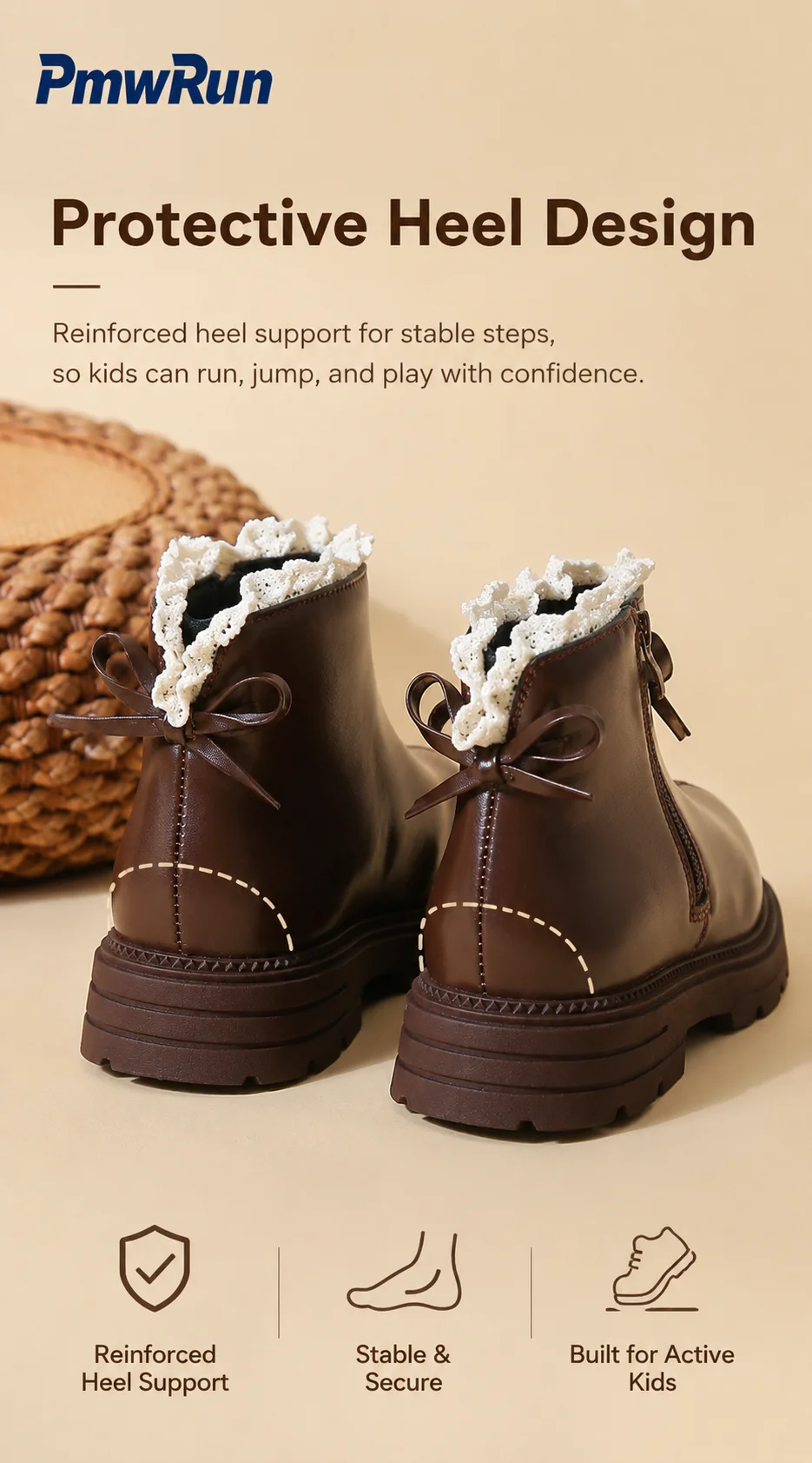 2026 Herbststiefel für Mädchen aus PU-Leder, wasserdichte Kinder-Freizeitstiefel, rutschfeste Prinzessinnen-Plateau-Stiefel, modische Stiefel – Detail 6