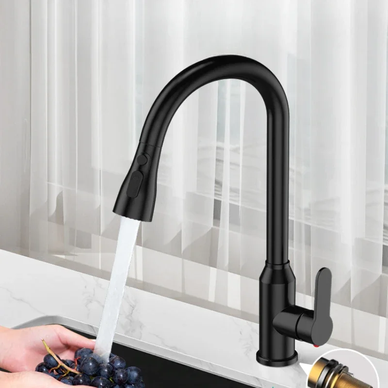 

Full copper kitchen faucet pull-out rotatable