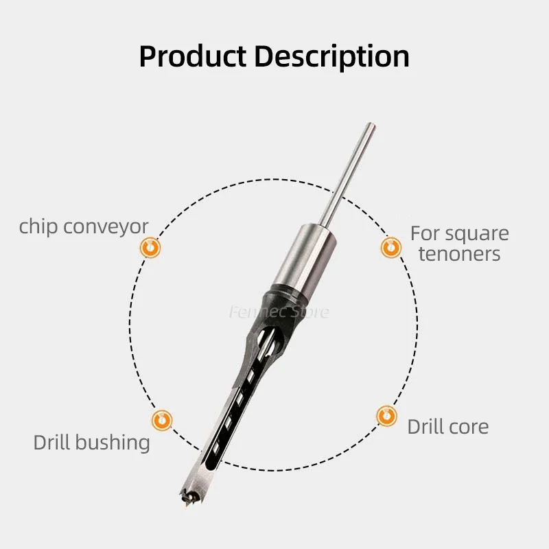 Carpintaria Square Broca Conjunto, Brocas de torção, Buraco Saw, Cinzel Mortising, Auger Extended Saw Core