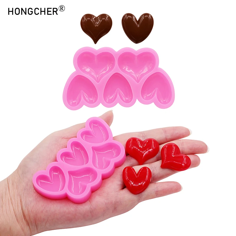 DIY Handmade Swirl Heart Pentagram Round Candy Silicone Mold for Resin Hair Clip Crafting Accessories
