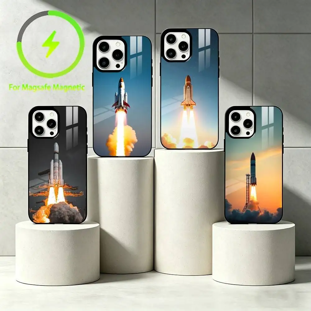 

Interstellar space rocket Phone Case For iPhone 17 16 15 14 13 12 Pro Max Plus for Mirror Wireless Magnetic Cover