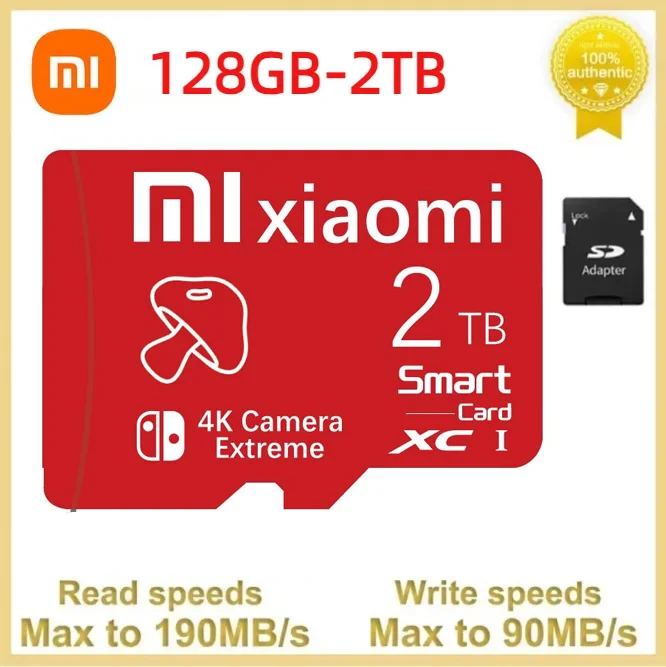 Xiaomi-tarjeta de memoria de alta velocidad U3 A1 V30, Micro TF SD, 1TB, 2TB, Clase 10, tarjeta TF, adaptador de casete para Nintendo Switch Cam PC