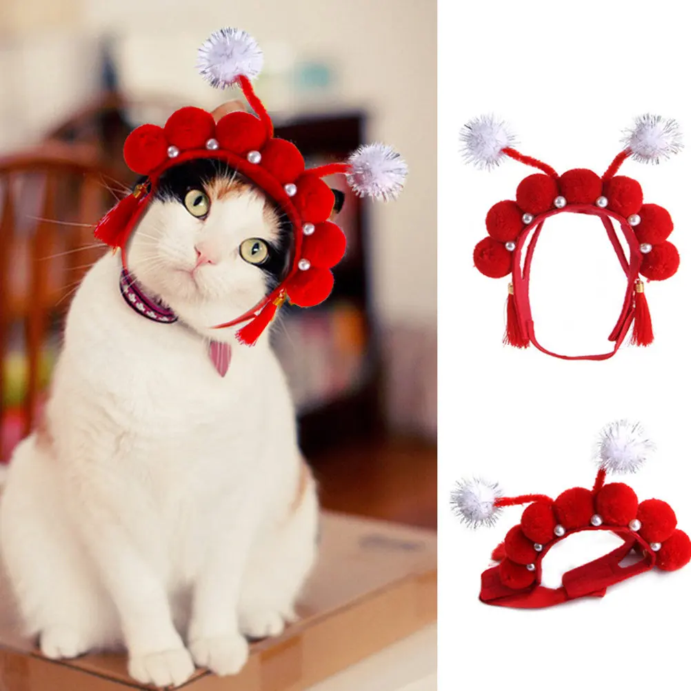 

Головной убор в стиле Пекинской оперы для домашних животных, аксессуары для китайских костюмов, для кошек и маленьких собак, для вечеринок и косплея