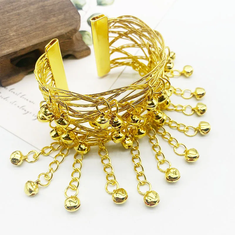 Classic Ethnic Style Miao Open Bell Bracelet Dance Performance Clothing Arm Ring Accessories Jewelry