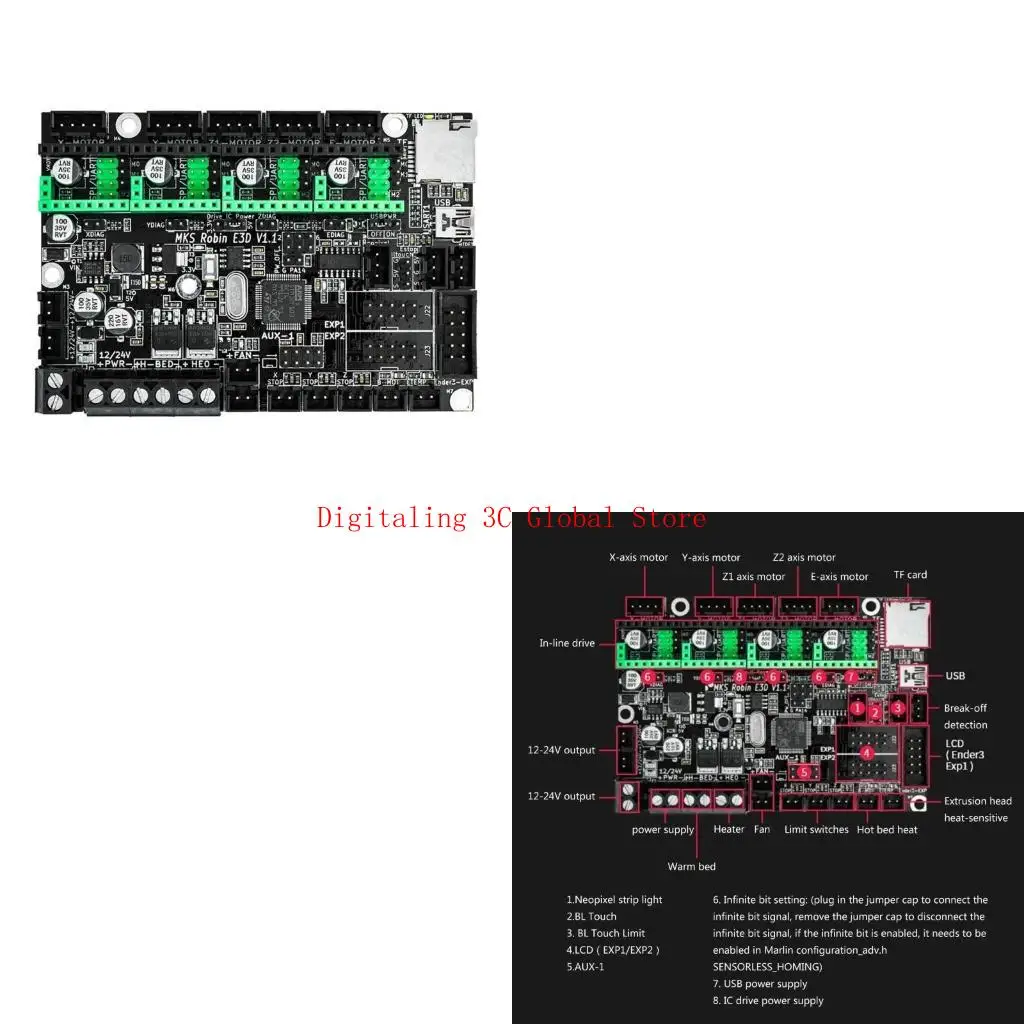 

MKS Robin 32 -битная плата управления TS35 Экран для ENDER3 CR10 -принтер запасные детали модуль принтера модуль