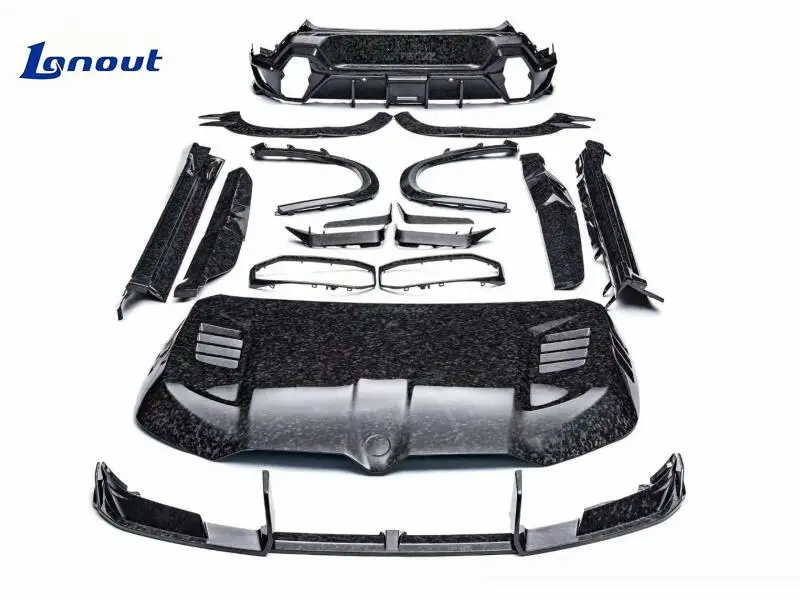High Performance PK Style Dry Carbon Fiber Front & Rear Lips Side Skirts Rear Spoiler Bonnet Wheel Arches for XM Upgrade