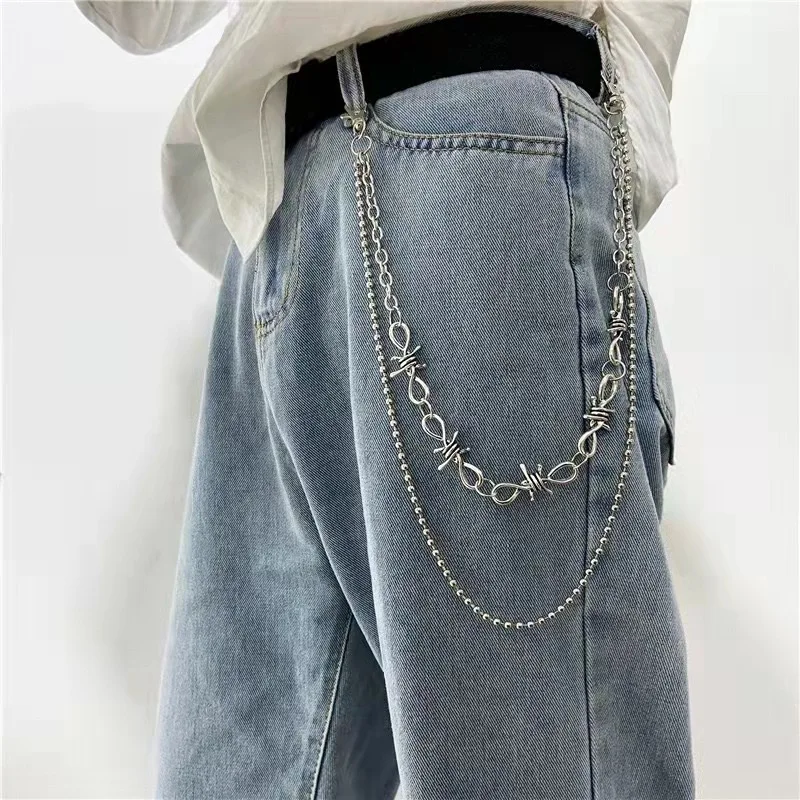 

Hip-hop punk metal pants chain thorn thorn versatile casual pants chain waist chain