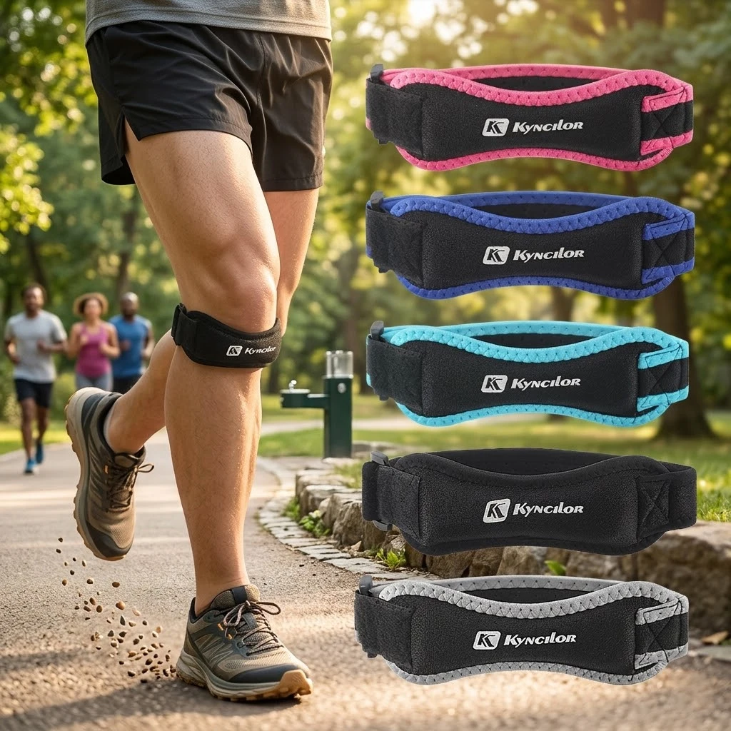 1PC Patella Kneecap Band Adjustable Silica Gel Knee Tendon Strap Protector Knee Pad Running Sports Cycling Gym Knee Support