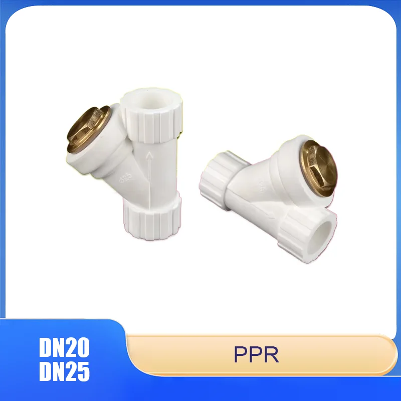 

PPR Y-Type Filter DN20 DN25 PPR Water Pipe Fittings Household Use Copper Cap Copper Thread Thickened Pipe Fittings