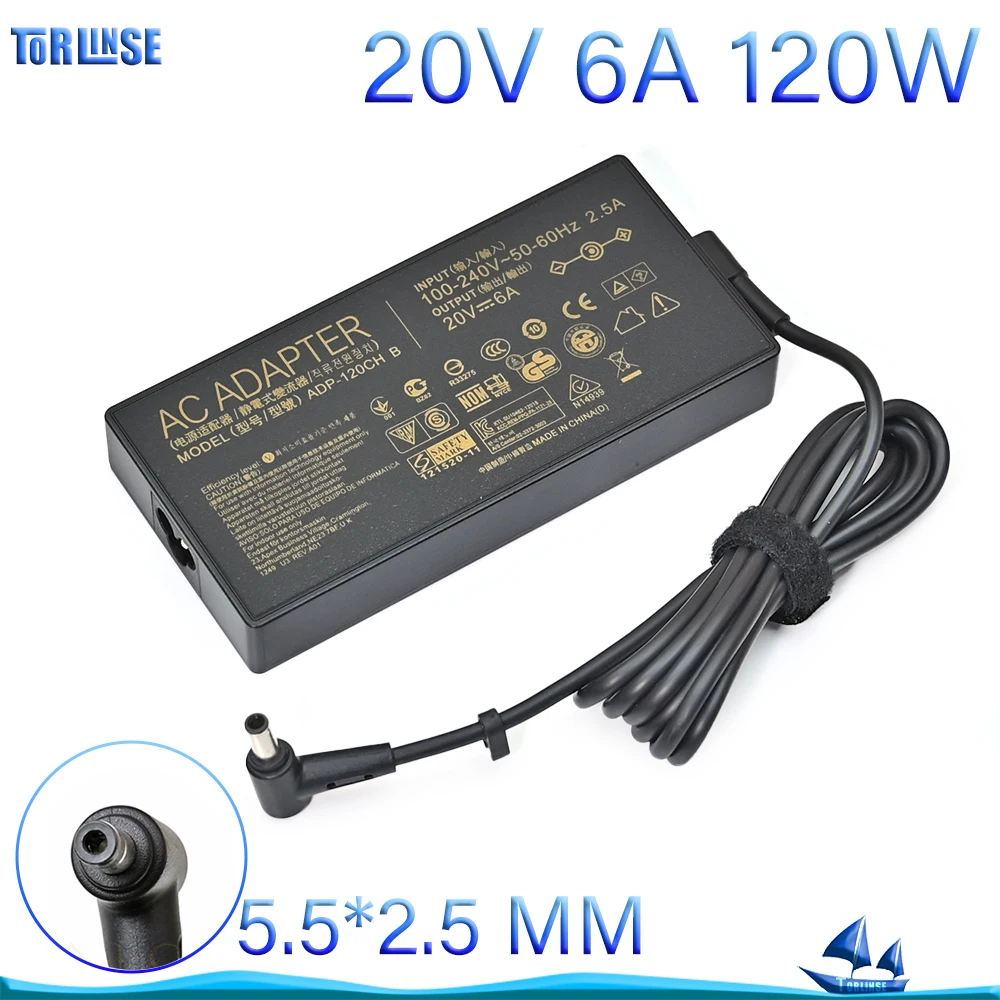 Adaptador de corriente de 120W 20V 6A 5,5x2,5mm para Mini portátil Inter NUC10 NUC13VYKi7 NUC13AN[x]i5 NUC13L3[x]i7