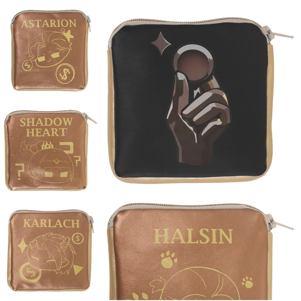 Baldur Cos Gate Shadowheart Astarion Cosplay Mini Coin Purse Karlach Halsin Printed PU Leahter Plush Coin Bag Accessories Gift