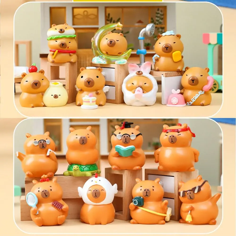 1/6/8pcs Kawaii Capybara Blind Box Kapibara Toys Multicolor Action Figures Capybara Ornament Model Animal Surprise Bag